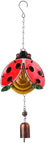 GORGECRAFT Marienkäfer-Windspiel-Anhänger Insekten-Windspiel Glocke Kunst Aus Eisen Kleine Hängende Rustikale Heimdekoration Für Garten Hof Terrasse Innen- Und Außenbereich Hängende Dekoration