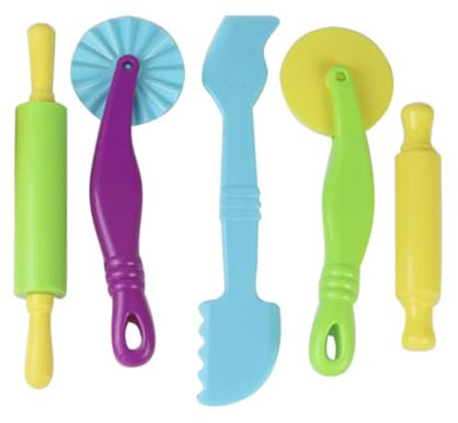 CRLLDPM 5 Stück Knetwerkzeug, Modellierwerkzeug Knete, Knete Zubehör Kinder, Plastilin Werkzeuge, Knet Werkzeug, Knete Ausstechformen, Knete Zubehör, Für Kinderknete, Magic Sand