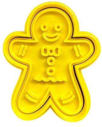 The Cookie Cutter Hub Formine per biscotti a forma di omino di pan di zenzero e goffratura abbinata, per biscotti, argilla, decorazione da forno