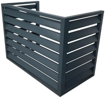 3 Panel Air Conditioner Fence For Outside 3 Panels Sturdy Privacy Screen Outdoor Trash Can Enclosure Lattice Panels Pool Equipment Enclosure White Aluminum Cover for Outside (Color : Grey, Size : 11
