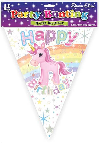 Happy Birthday Unicorn Princess Bunting Recyclable Birthday Party Banner Flag Pennant Pink Garland Decoration SE