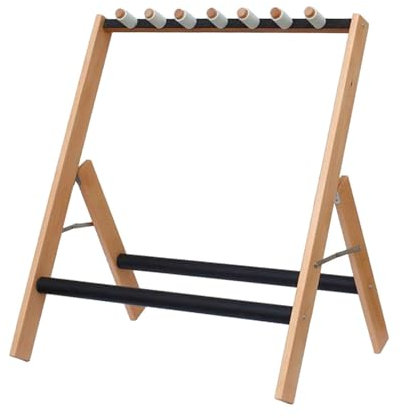 rockible Gitarrenständer für mehrere Instrumente, klappbar, aus Holz für E-Gitarre und Bass, Halten Sie 4 Gitarren
