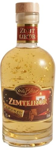 Heiko Blume Zimtlikör mit 22 Karat Gold | 30% vol. | 0,5 L Premium Spirituose mit Blattgold