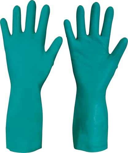 Mehr Medium Green Nitrile Industrial Gloves Chemical Resistant 0.38MM Pack Qty 2