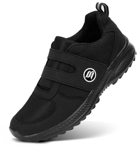 BibHoly Chaussures diabétiques pour homme et femme - Coupe extra large - Chaussures orthopédiques à fermeture facile - Pour pieds enflés - fasciite plantaire - Baskets de marche légères avec sangle