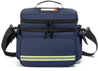Lyirfan Sac médical Familial Vide, Double Couche pour Fournitures médicales d'urgence, Sac de Premiers Secours adapté pour Une Utilisation à la Maison ou en Voyage, Bleu, L