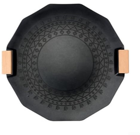 Honseadek Poêle à barbecue 35 cm/40 cm en aluminium léger antiadhésive pour cuisine en plein air, assiette Teppanyaki portable (40 cm, noir)