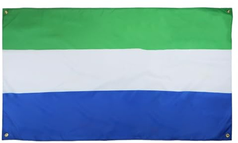 AZ FLAG Bandera Sierra Leona 150x90 cm Poliéster Ligero 4 Ojales | Uso interior Enseña sierraleonesa Sierra Leone costuras dobles y bordes reforzados con ojales metálicos