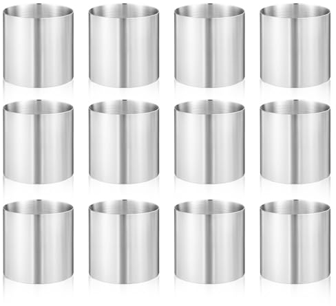 8pcs Seamless Cake Rings Molds Stainless Steel Round Cake Cutter Mini Mousse Mold Pastry Cutter for Baking, 2 Inch