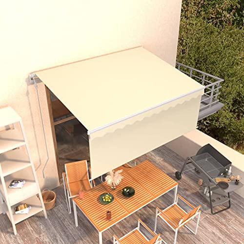 Snsowed Toldo automático retráctil con persiana, Toldos Exterior, Toldo De Terraza, Toldo Enrollable Exterior, Toldos Verticales, Toldos para Patio, Color Crema 3x2,5m