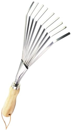 HIAKDOFT Râteau à Main de Jardinage Acier Inoxydable avec Poignée Ergonomique Outil de Jardinage pour Désherbage Creusage et Aération Sol Râteau de Dents pour Petits
