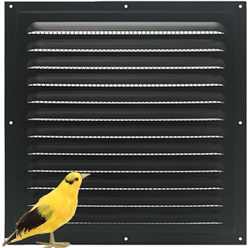 Granmagazz - Cubierta de ventilación de metal negro, para baño, oficina en casa, cocina, 30 x 30 cm