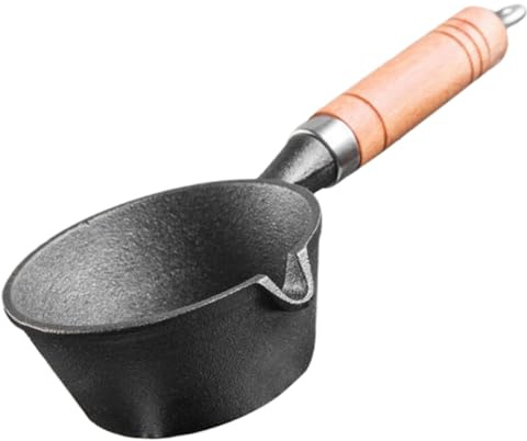 DECOMELODY Sartén Mini Antiadherente de Hierro Fundido para Huevos y Leche Resistente al Calor Compatible con Cocina de Gas Inducción Diseño Estable y Uniforme