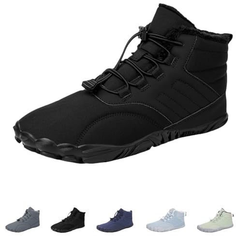 Vattentäta snövandringskängor för män bekväma halkfria slip-on tossor vinter utomhus vattentäta varma tossor vandringsskor, 902 Svart, 40 EU