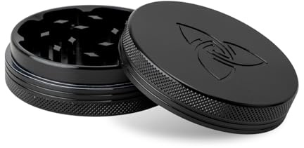 HIZEN Grinder Ø 6,3 cm, 2-teilig, 100% magnetisch ohne Gewinde, abriebfeste Mühle aus Aluminium für getrocknete Gewürze
