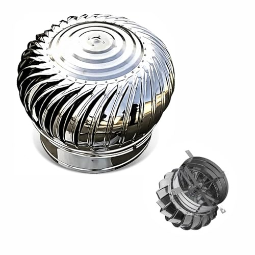 304 Acciaio Inossidabile Comignolo Girevole 110 160 250 300 400 500 mm Copertura Del Camino Tetto Esterno Cappa Antipioggia per Camino per Canne Fumarie Esterne per Caminetti(11.8in/300mm)