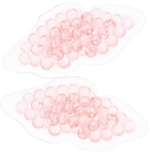 SEWACC Kühlende und Wärmende Lippenpads aus Tpu 2 Stück Lippenförmige Gelkompresse gegen Müdigkeit und Rissige Lippen Wiederverwendbar für Zuhause und Schule