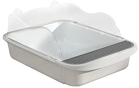 Open Lid Cat Litter Box, Deep Toilet Litter Box, Pet Sandbox, Indoor Cat Litter Box, 43x28x18cm White