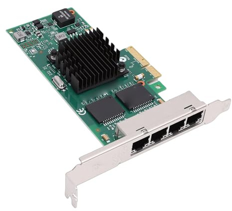 Generic Scheda di Rete Gigabit 1G con 4 Porte RJ45 Adattatore PCIe per Sistemi di Archiviazione di Visione Artificiale di Livello Industriale, per Server Desktop 1 Scheda di Rete PCIe con Staffa