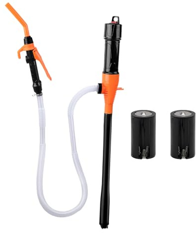Pompa Per Trasferimento Acqua – Pompe Per Trasferimenti Compatte, Motore Per Fluido A Batteria In PVC, Efficiente Dispositivo A Sifone Per Olio, Pompe Con Tubo Da 3 Piedi Incluso | Per Camper, Motocic