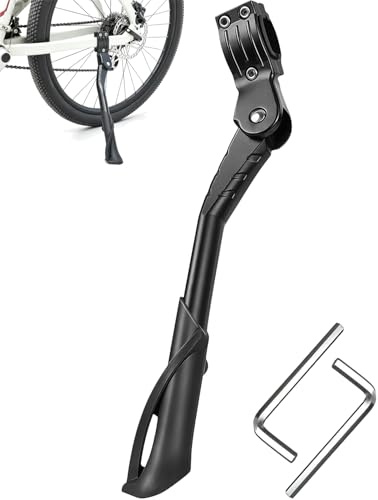 JanFebMar Fahrradständer 24-29 Zoll, Höhenverstellbarer Universal Seitenständer, Gepunktete rutschfeste Gummifüße, Bike Stand Gemacht Durch Aluminiumlegierung für E-Bike, Mountainbike, Citybike