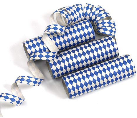 PAPSTAR 1 Karton = 10x3 Luftschlangen 4 m Bayrisch Blau schwer entflammbar 18778