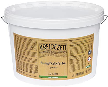 Kreidezeit Sumpfkalkfarbe gefüllt – Wandfarbe Diffusionsoffen, mit feinem Streichputzcharakter, 10 Liter
