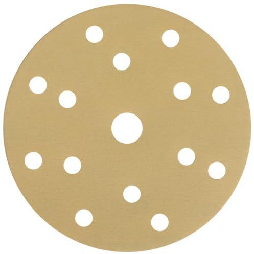 NTools HMF 7, carta vetrata da 150 mm, velcro, grana 400, dischi abrasivi da 150 mm, velcro, 15 fori, per levigatrice orbitale rotonda, cuscinetti per dischi abrasivi all'ossido di alluminio, grana