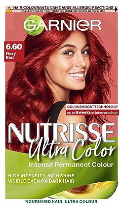 Garnier Nutrisse Ultra Color, Permanente Haarfarbe, Intensive Farbe, Für Alle Haartypen, 6.60 Feuriges Rot