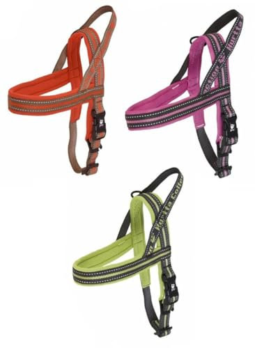 Hurtta Outdoor Hundegeschirr Norweger, Himbeere, 100 cm, Reflektoren, Breites Polster, Ergonomisches Design, Verteilter Zug auf die Brust