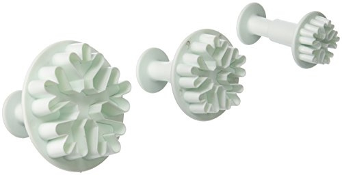 Longzang 3-Piece Decorating Fondant Embossing Tool Big Frozen Snowflake Plunger Cake Cutter