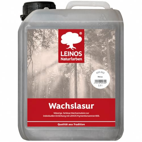 Leinos 600 Wachslasur (Weiß 2,5 Liter)