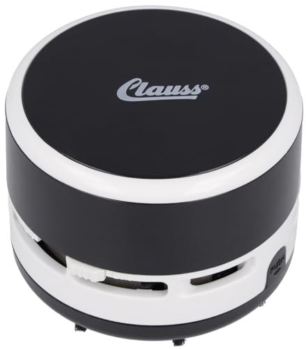 Clauss 2Clean Desk Vacuum Cleaner Black, Mini vacuum cleaner as an office gadget, Ideal for office, household or car, 2 x AA batteries (not included), Easy to clean, CL-50001 00
