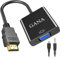 GANA Adattatore HDMI a VGA con Audio, Placcato oro 1080P HDTV Convertitore HDMI a VGA con Cavo di Uscita Audio da 3,5 mm e Cavo di Alimentazione Micro USB