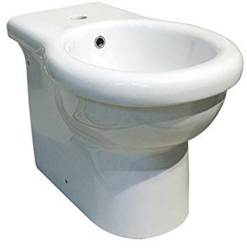 Sanitari bagno bidet filo muro a terra, Kerasan Volant, ceramica bianca