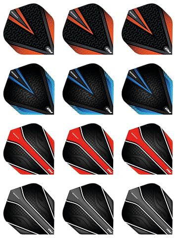 RED DRAGON Hardcore Selection Pack Extra Dicke Standard Dart Flights, Checkout Card