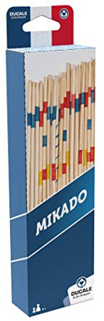 LA DUCALE - Jeu de Mikado Classique en Bois - Set de 41 Baguettes en Bambou – Jeu d’adresse Simple et Familial – Format Voyage à emporter Partout