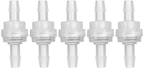 Rückschlagventil für Wasseraufbereitung, Kunststoff Einwegventil, 5 Stück, Innendurchmesser 3,8 mm/4,9 mm, Außendurchmesser 6,0 mm