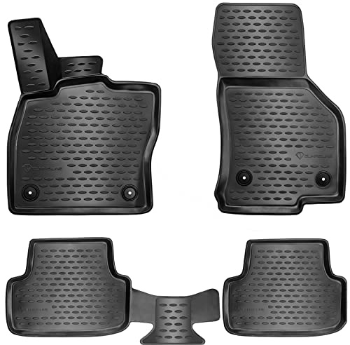 ELMASLINE 3D Gummimatten Set für VW TIGUAN 1 2007-2016 | Fußmatten mit extra hohem Rand | Zubehör