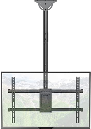 WALI TV-Deckenhalterung, Decken-TV-Halterung mit Neigungs- und Schwenkfunktion, passend für Ultrawide LED, LCD, OLED 4K-Fernseher (37-70 Zoll), bis zu 50 kg, VESA 600 x 400 mm (CM3770), Schwarz