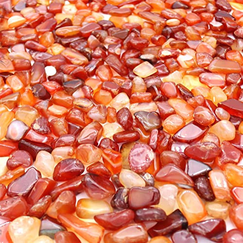 Premium Pebbles Piedra de ágata. Guijarros de ágata roja natural pulidos. 3/8 pulgadas - 2 libras. Color rojo. Para suculentas, macetas, plantas, manualidades, rellenos de jarrones (XSM (0.375