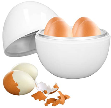 Natudeco Eierkocher, Eierdampfer, Mikrowellenfunktion, 4 Eier, Weiß, ABS, Eierkocher und Dampfofen