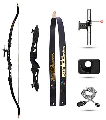 ZSHJGJR Recurvebogen Sportbogen Bogenschießen 16-40lbs 66 68 70 Zoll Takedown Recurve Bogen Junge Bogen und Pfeil Sportliche Recurvebögen Erwachsene Langbogen (66-18lbs, Schwarz)