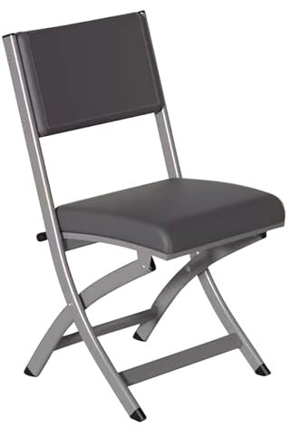 Klappstühle Mit Gepolsterten Sitzen Für Draußen Und Drinnen, Kompakter Stuhl Für Den Rasen Stapelbare, Faltbare Gästestühle Für Meetings, Schulungen, Platzsparend, Stabiler Rahmen ( Color : Grey )