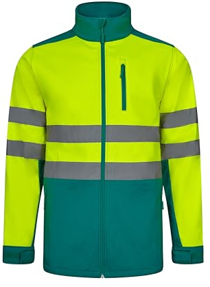 VELILLA 306006, zweifarbige Softshelljacke, Grün und Neongelb, XXL