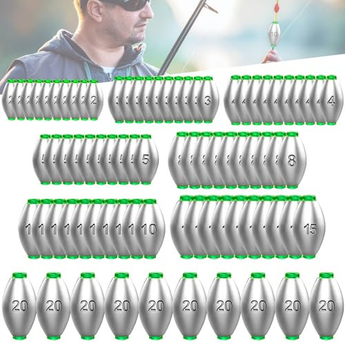Angelgewichte Kit, 80 Stück Abnehmbare Gewichte, Blei Zum Angeln, Fischen Dropshot, 2g-20g, Sinker Für Outdoor Sportarten