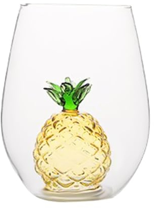 Ananas, 450 Ml, Lustiges Kreatives Glas, Weingläser, Dreidimensionales Glas, Cocktail-Rotweinglas, Niedliches Dreidimensionales Glas, Milchbecher, Modellierung von 3D-Glas(#1)