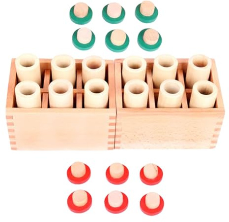 Baoblaze Cilindri sonori con Scatola di Legno, in Materiale sensoriale Montessori per Ragazzi, Ragazze, Bambini, Regali per la casa