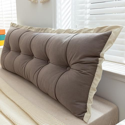 F,100x60x15cm, Rückenkissen Keilkissen Für Bett Und Sofa Abnehmbar Waschbar Lendenkissen Bett-Rückenstütze Keilform Rückenstützkissen Weich Sitzkissen Kopfteil Lesekissen