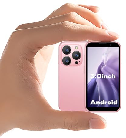 ZOKOE 3G - kleine Handys, Kind - Smartphones, Android 9.0, 3,0 - Zoll - Bildschirm, 2GB RAM, 16GB ROM, 5,0 Megapixel, 900 - mAh - Batterie, Gesichtserkennung, tragbares Handy(XS18-Rosa)